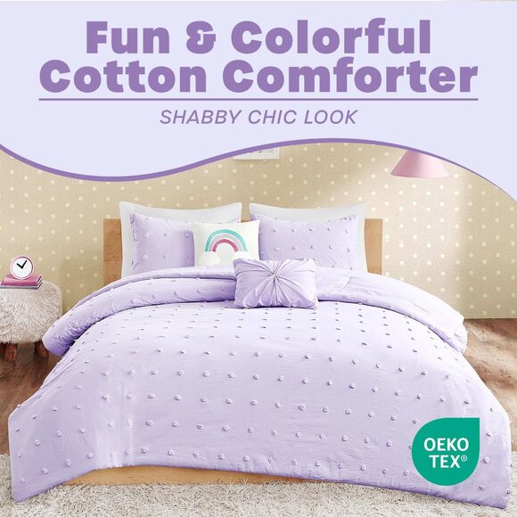 NEW Urban Habitat 4-Piece Comforter Set Callie Lavender Purple Twin / Twin XL - Picture 7 of 14